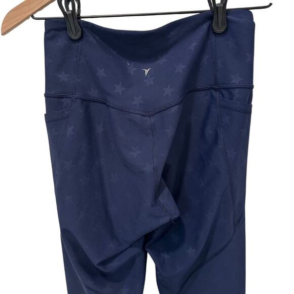 Old Navy Active High-Waisted PowerSoft Crop Leggings Blue with Star M - Picture 10 of 11
